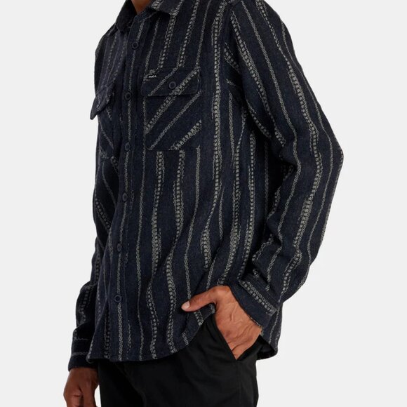 RVCA BLANKET Long-Sleeve Heavy Shirt BLACK - Men's XL SHACKET NEW WITH TAGS - Picture 6 of 6